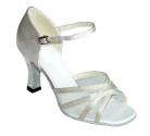 Irena-White Satin and Mesh-Latin or Ballroom Dance Shoe