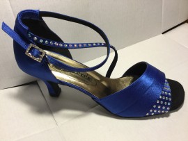 Jackie Blue Satin Latin or Ballroom Dance Shoe