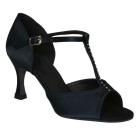 Jane II - Black Leather with Rhinestones - T-Strap Latin or Ballroom Dance Shoe