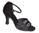 Julia - Black Satin - Latin or Ballroom Dance Shoe